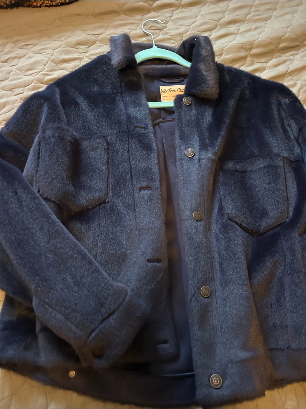 We the free cozy opal swing jacket size xs midnight